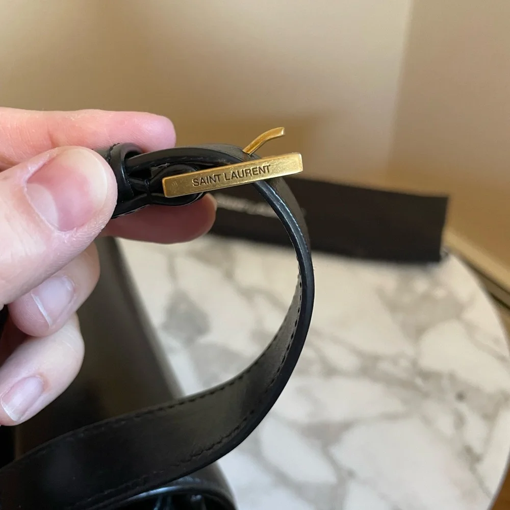 YSL SAINT LAURENT black leather crossbody purse NWT - Picture 11 of 14